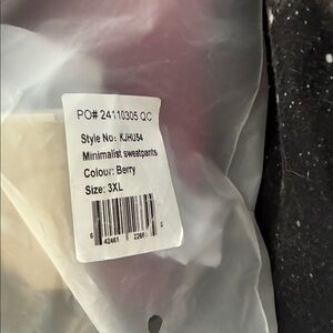 Comfrt mens/womensberry  Sweatpants 3XL